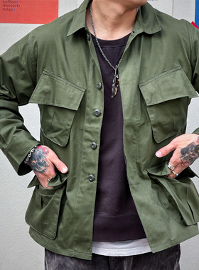 Workers Japan 通勤日常 高密度复古歪斜设计四袋丛林工装夹克