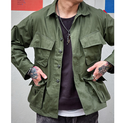 Workers Japan 通勤日常 高密度复古歪斜设计四袋丛林工装夹克
