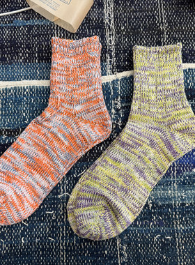 Anonymous Ism古董织机制日本古法色织混纺复古民族风棉袜