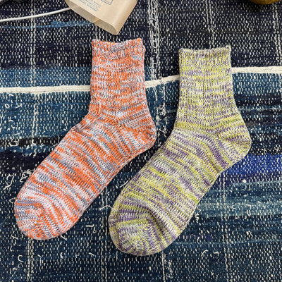 Anonymous Ism古董织机制日本古法色织混纺复古民族风棉袜