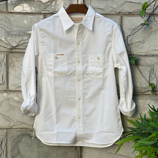 TKO 日本冈山制5oz赤耳白色青年布全衣三本针多袋工装衬衫
