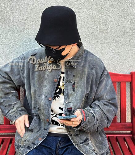 高密度羊毛复古水手水桶帽