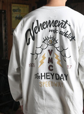 Gypsy Sons 叠穿逸品 全知之眼云雾闪电复古双面印花长袖T恤