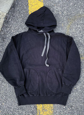 Gypsy Sons 日本制水洗做旧重磅加绒贯穿式帽绳连帽套头卫衣