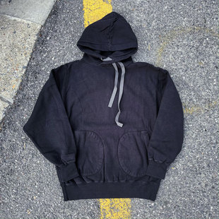 Gypsy Sons 日本制水洗做旧重磅加绒贯穿式帽绳连帽套头卫衣