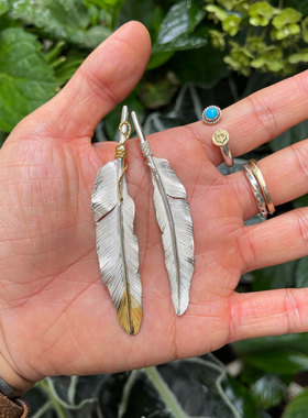 22K金金绳先金羽毛&全银羽毛