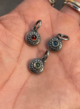 不规则岩石纹捶打925全银银饼