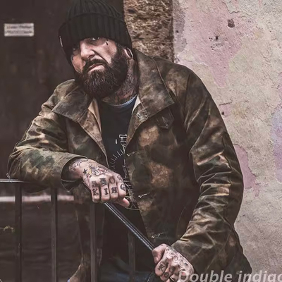 Freewheelers面料迷彩油蜡外套