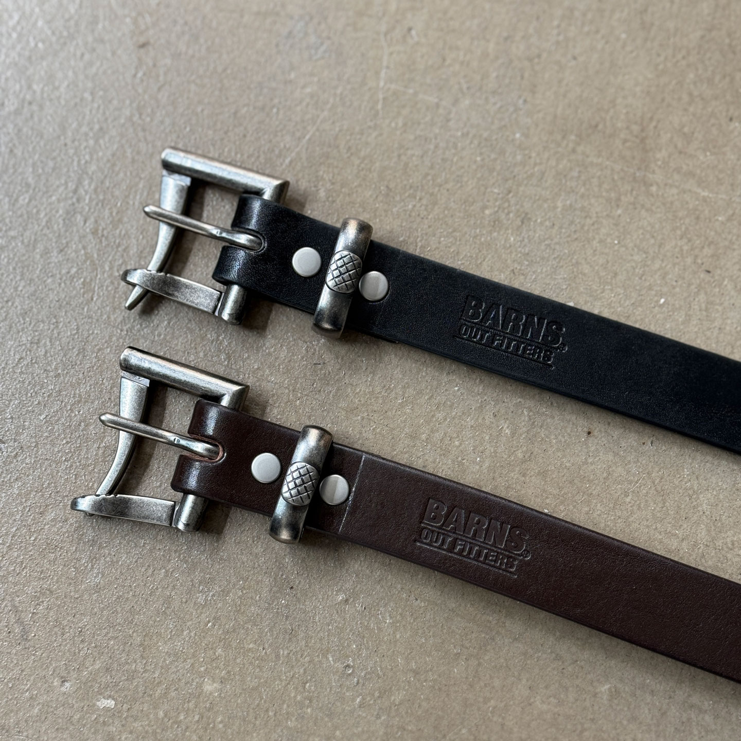 Barns 联名款植鞣革日本枥木茶芯牛皮快拆银色带头复古腰带皮带