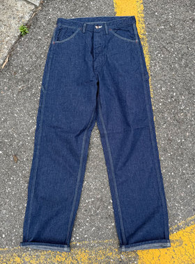 Workers Japan夏季养牛 撸猫日9.5oz天然蓝染三本针画家工装裤