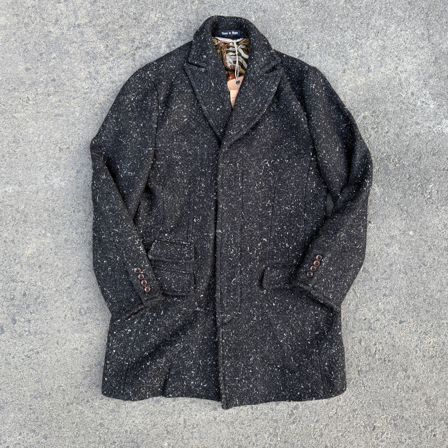 Fleurs De Bagne花囚犯 闻鸡起舞100%雪花纯羊毛百鸡印花内衬大衣,男装,风衣,淘宝优惠券,粉丝福利购,淘宝优惠卷