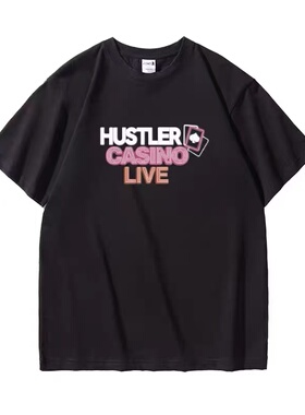 德州扑克半袖hustler casino衣服tomdwan同款 hcl宽松T恤夏季短袖