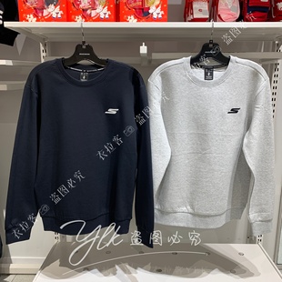 斯凯奇2026新款 舒适运动圆领针织套头卫衣P126M029 男装