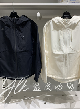 斯凯奇女夹克2025秋款防风防泼水休闲运动梭织连帽外套 P325W067