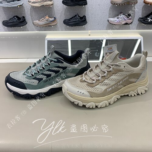 斯凯奇新款女耐磨厚底徒步老爹鞋