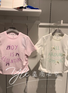 斯凯奇儿童2026夏季女童装休闲运动针织短袖T恤L226G055