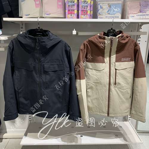 斯凯奇男装25秋冬防沾水外套+抓绒内胆保暖三合一冲锋衣P425M106