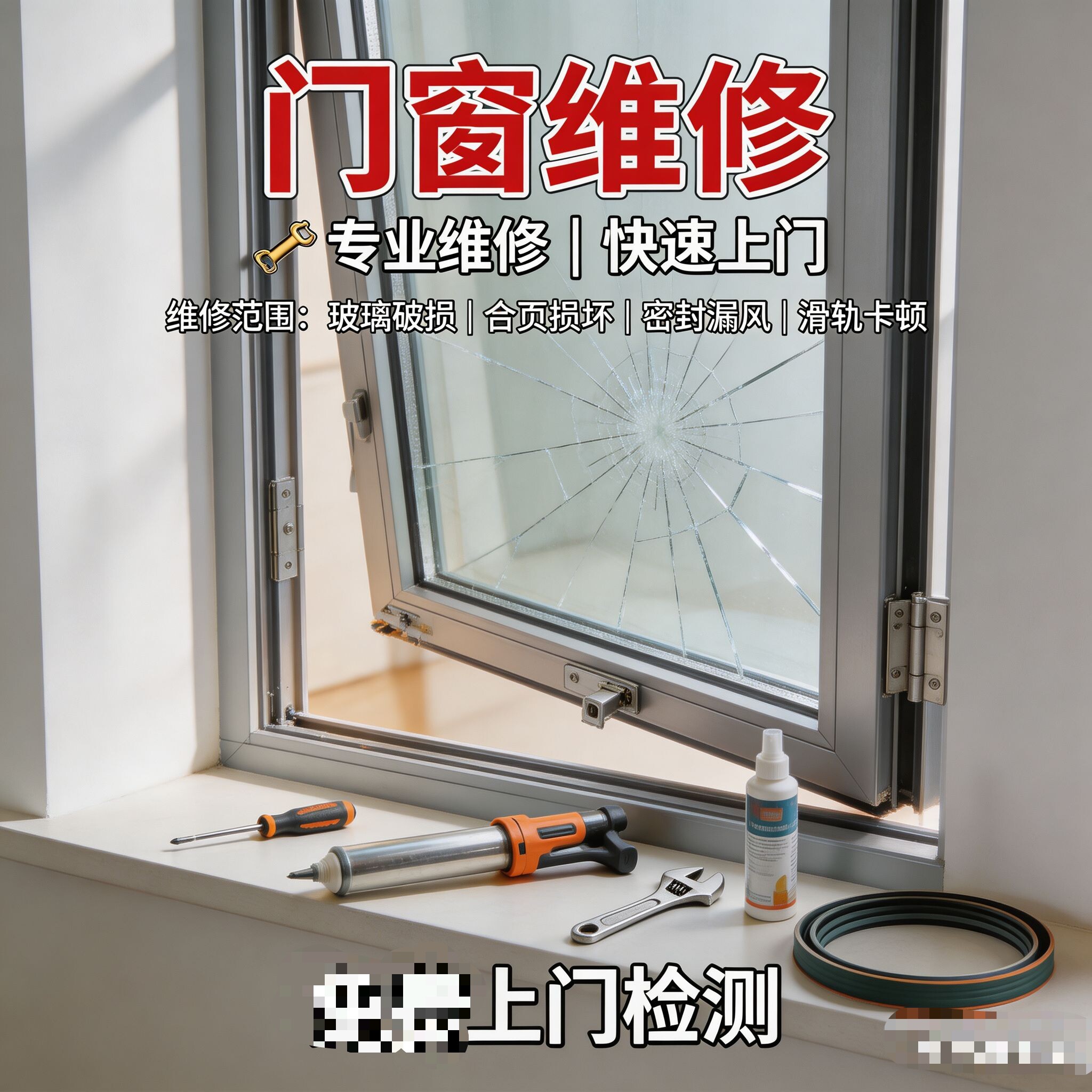 上海门窗漏水维修断桥铝门窗玻璃五金件更换改造