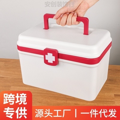 医用常备药箱家庭装高颜值迷你药箱多层宿舍医疗箱儿童小药箱车载