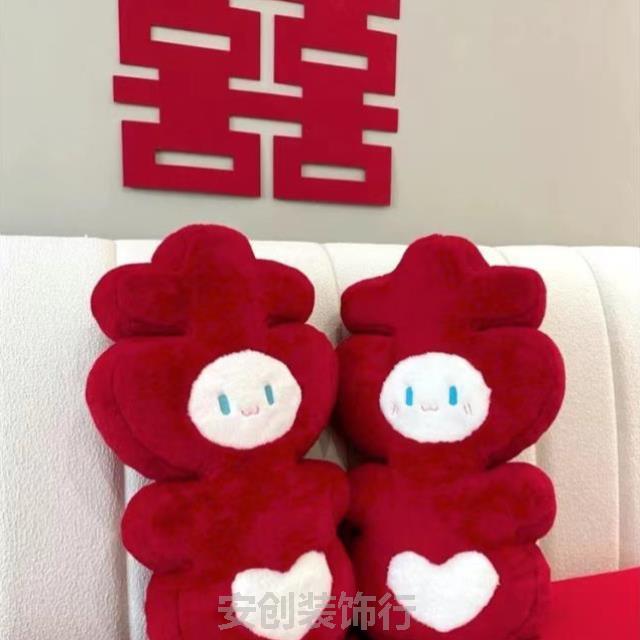 结婚玩偶新款金童玉女压床娃娃公仔陪嫁装饰婚庆新婚玉女双喜