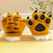 动物爪子手套大老虎爪小老虎毛绒大码 白虎熊猫手掌公仔布玩偶搞怪