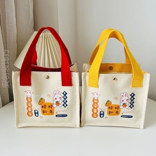 小众立体男款饭袋短途旅行手拎包拎袋轻便外出挎包包袋学生布包