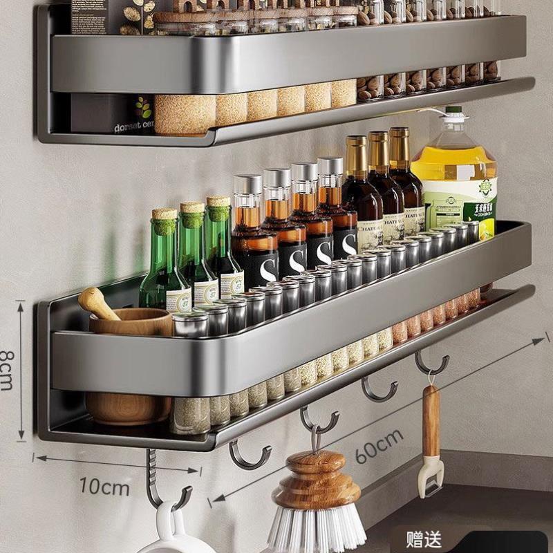 新款厨房置物架多功能收纳架子壁挂式调料调味料品罐墙上免长宽打