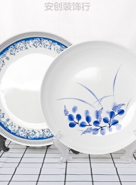 工艺品普洱茶饼展示架圆形陶瓷盘子架礼品挂架盘架折叠塑料挂盘架