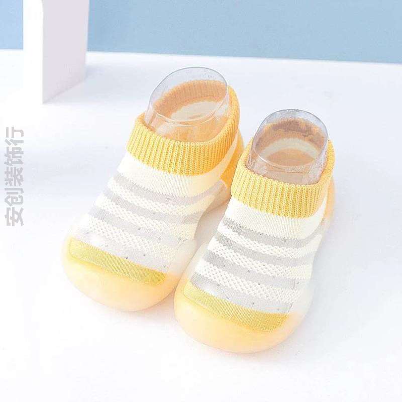 小步鞋软底防滑一体网宝宝夏季0婴儿鞋袜子学6_一段月龄月一鞋袜