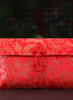 包邮礼金袋创意手工婚庆新年布艺结婚万元大红包 利是封6万3万1万