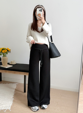 孕妇裤秋冬外穿2025新款不勒肚子大码秋季孕晚期黑色无托腹长裤子