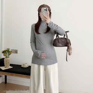 半高领秋冬孕妇装 孕妇打底衫 女短款 2025新款 上衣 内搭可外穿秋装