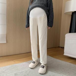 孕妇裤秋冬外穿小个子春季2026新款灯芯绒大码孕晚期托腹休闲裤子