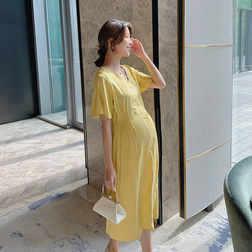 简育时尚气质孕妇连衣裙