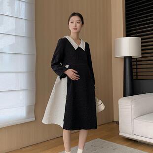 孕妇春装2026新款春款孕晚期轻奢高级感大码春季小个子孕妇连衣裙