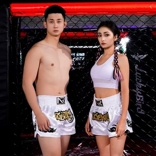 自由搏击训练服泰拳短裤男散打裤衩拳击格斗训练比赛儿童泰拳短裤