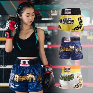 泰拳训练短裤男拳馆运动散打拳击裤儿童自由搏击短裤裤衩男士