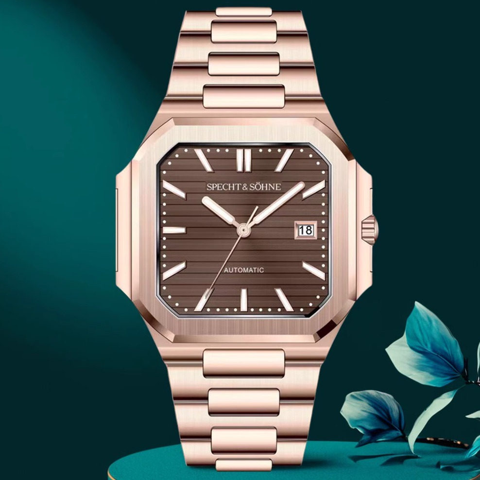 新款时尚长方形鹦鹉螺手表男自动进口机芯机械表高档夜光防水腕表