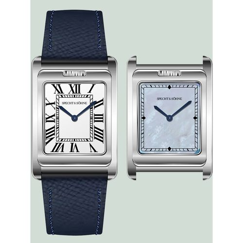 经典奢华男士手表双面翻转罗马刻度贝母盘双色表盘长方形高端腕表