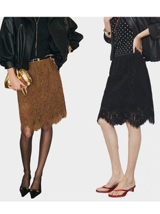 重工雪尼尔蕾丝半身裙2025新款夏季法式优雅中长裙子A字裙花边裙