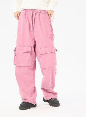 AIMEEWQ   25新款春秋小怪兽纯棉440g毛圈花卉针织长裤AMS0536