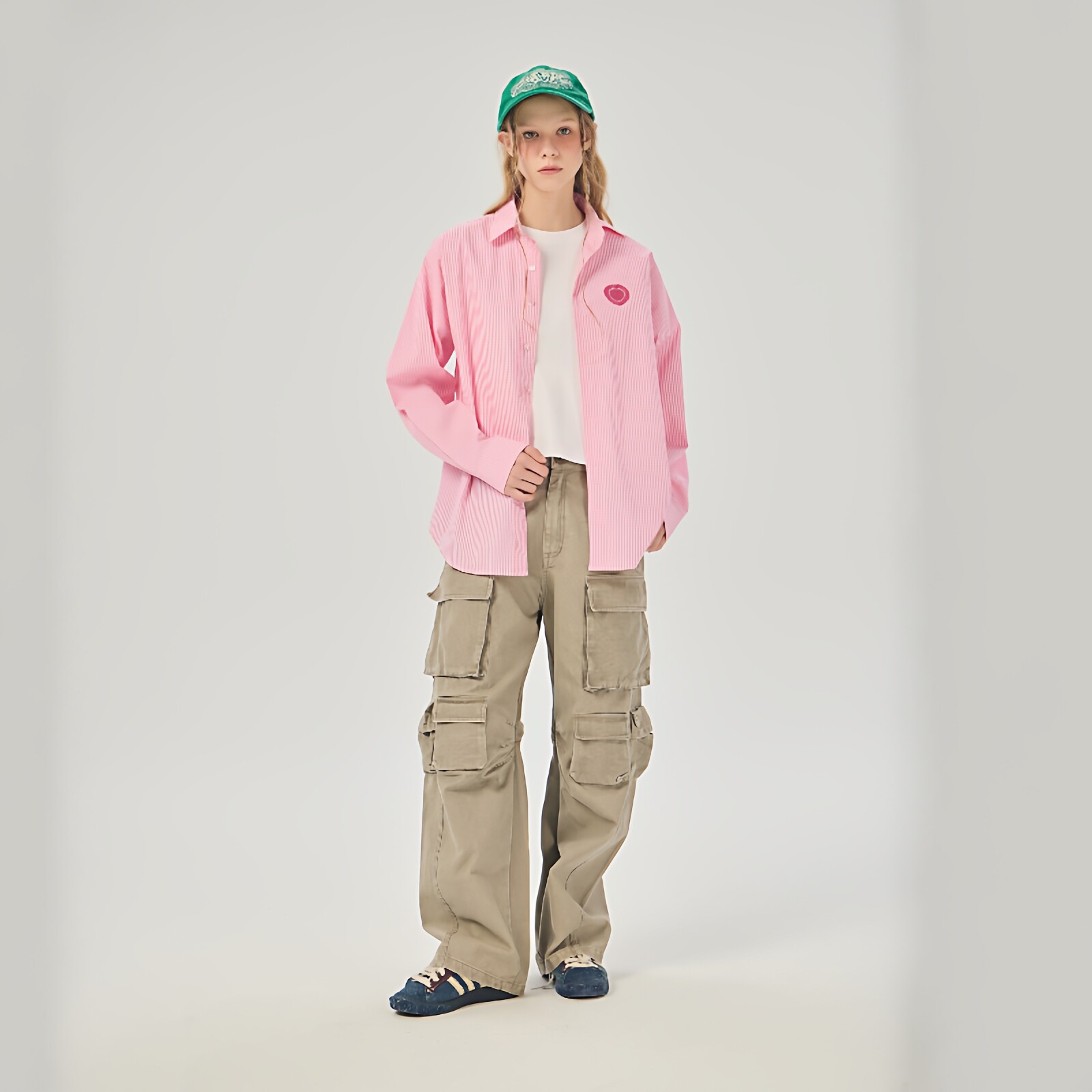 AIMEEWQ  26年新款春夏小怪兽梭织色织格刺绣LOGO格子衬衫 AM1033