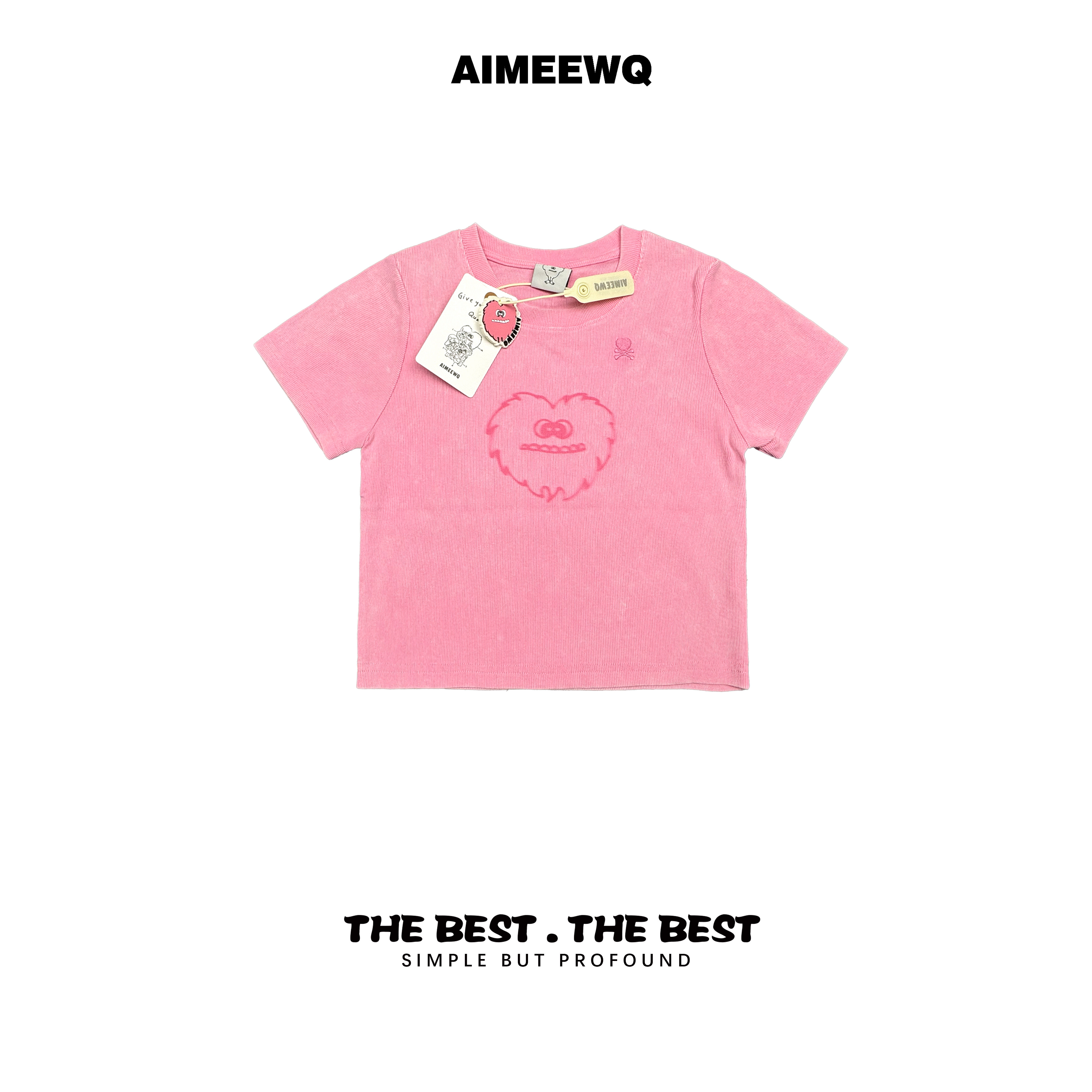 AIMEEWQ  25新款春夏小怪兽修身圆领穆尔修身短袖  MQ336