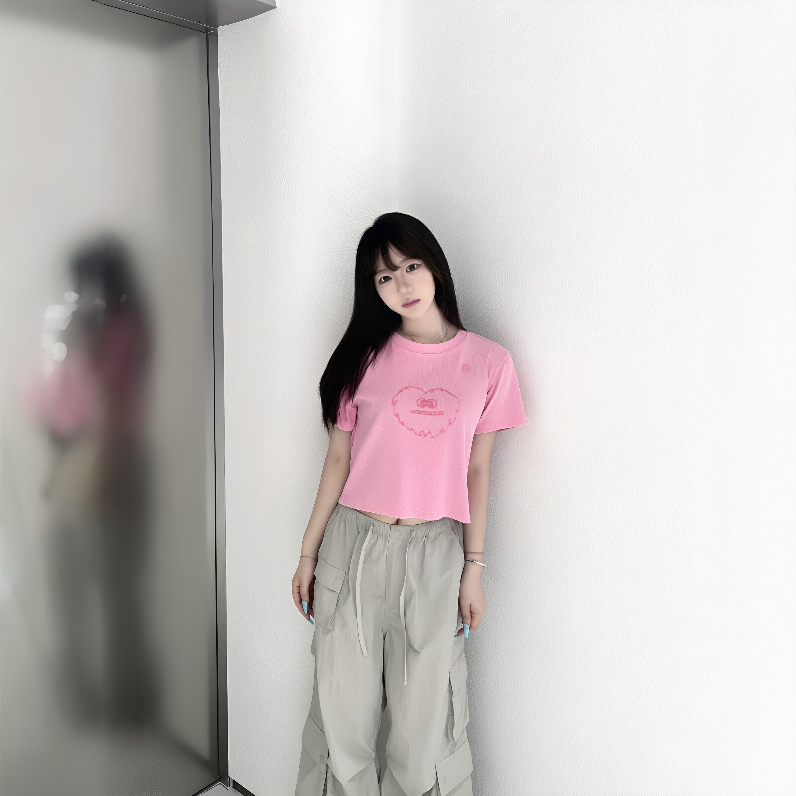 AIMEEWQ  25新款春夏小怪兽修身圆领穆尔修身短袖  MQ336