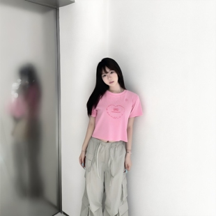 AIMEEWQ  25新款春夏小怪兽修身圆领穆尔修身短袖  MQ336