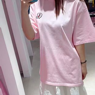 AIMEEWQ 25新款小怪兽印花200克40双纱可爱穆尔图案短袖  AM0291