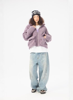 AMIQ冬季小怪兽羊羔绒棉服