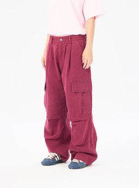 AIMEEWQ   新款25早秋重磅斜纹水洗工艺梭织百搭长裤   AMS0913