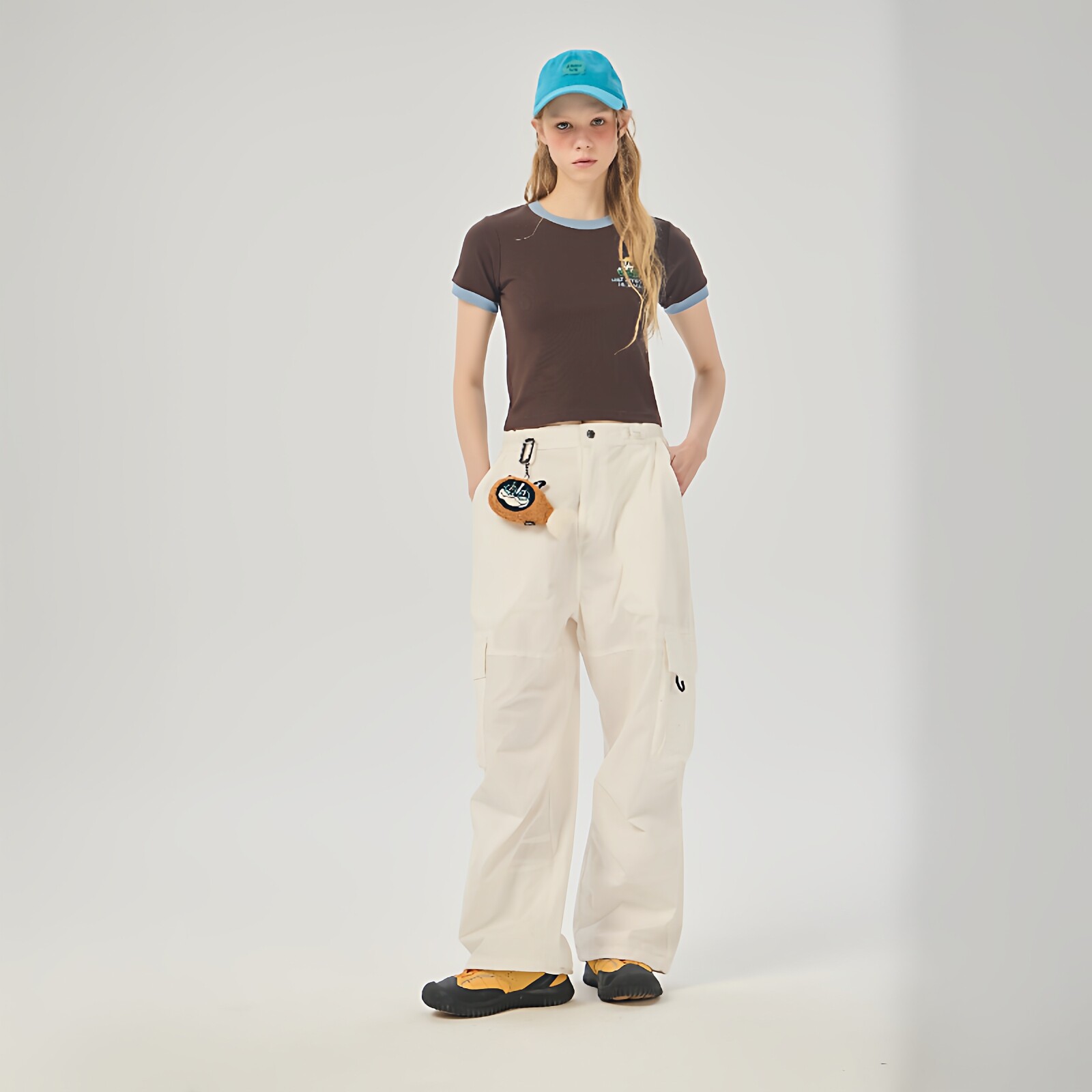 AIMEEWQ  新款小怪兽夏季280克1+1螺纹修身CC针织修身短袖 AM0761