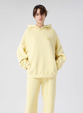 AIMEEWQ  新款小怪兽冬季男女同款舒适字母连帽加绒卫衣6970